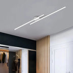 Luminária de Teto Linear em Alumínio LED Integrado 220V Sobreposta para Sala e Escritório