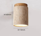 Plafon de Teto em Pedra Travertino e Madeira LED Integrado Bivolt Estilo Japonês para Sala e Quarto