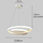 Pendente de Teto Duplo LED 32W a 48W Bivolt em Alumínio e Acrílico Minimalista para Sala e Escritório