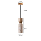 Pendente de Teto em Pedra Travertino Natural E27 Bivolt Estilo Japonês para Quarto e Sala de Jantar