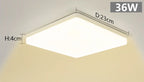 Plafon LED Quadrado de Teto Sobrepor Bivolt 18W a 48W Tricolor para Sala, Quarto e Cozinha