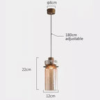 Pendente de Teto em Vidro Craquelado e Metal E27 Bivolt Estilo Retrô para Sala de Jantar e Quarto
