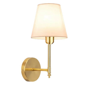 Arandela de Parede Recarregável em Metal com Cúpula de Tecido LED RGB Dimerizável com Controle Remoto para Quarto e Sala