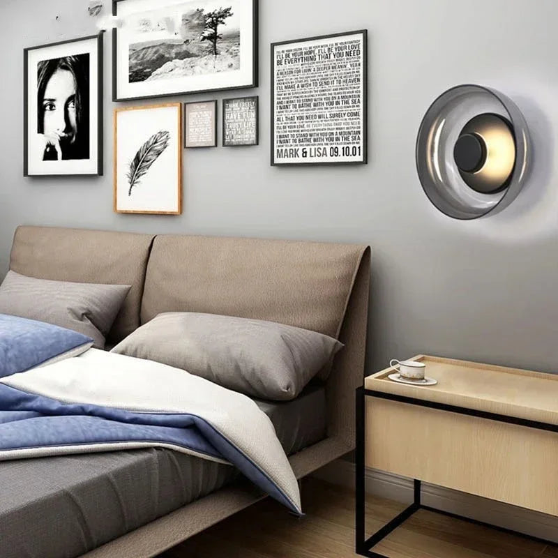 Arandela de Parede em Vidro e Metal LED 5W Bivolt Nórdica para Sala e Quarto