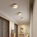 Plafon de Teto em Pedra Travertino e Madeira LED Integrado Bivolt Estilo Japonês para Sala e Quarto