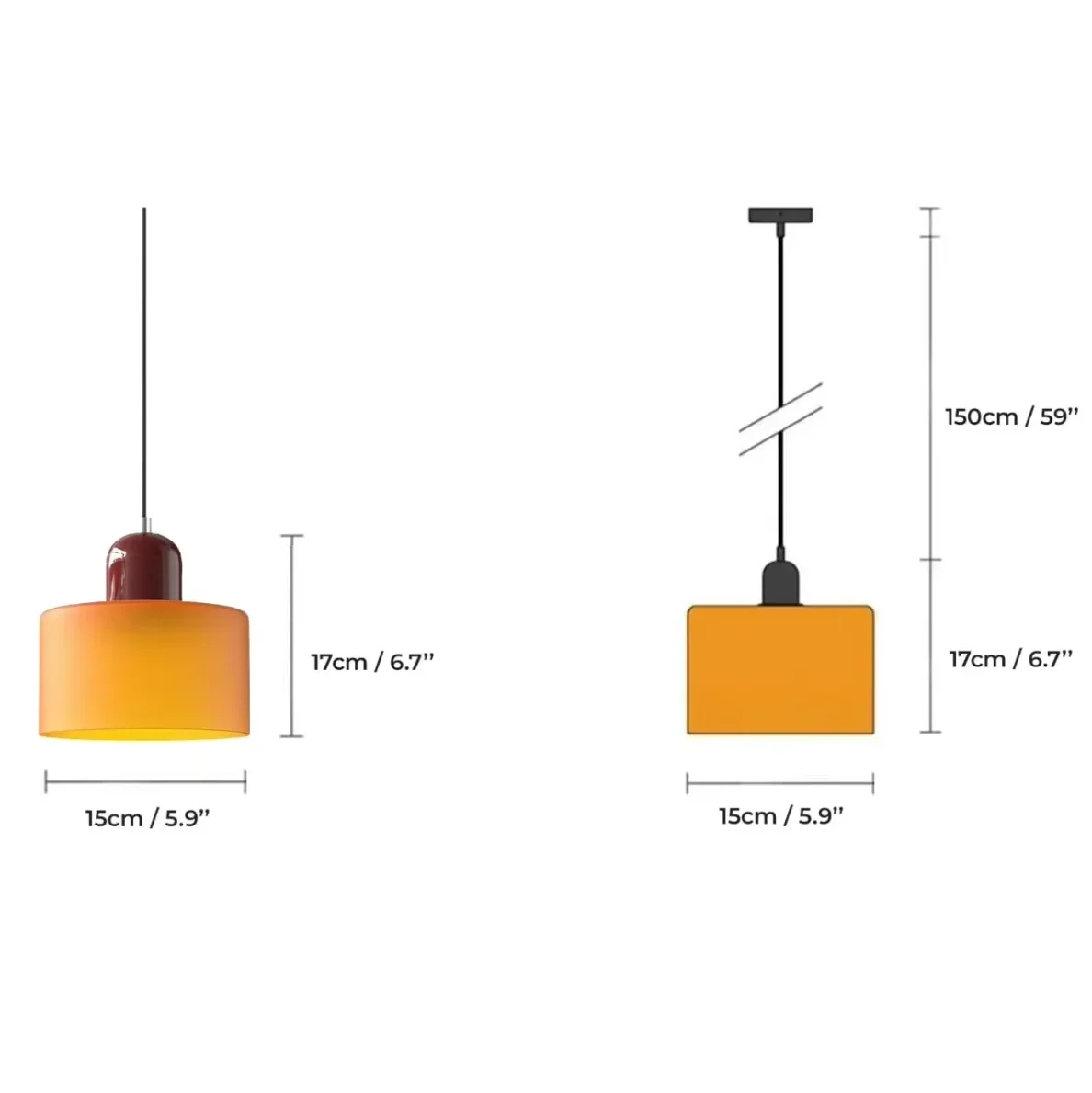 Pendente de Teto em Vidro Colorido e Metal E27 5W Bivolt Estilo Nórdico para Sala de Jantar e Quarto