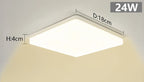 Plafon LED Quadrado de Teto Sobrepor Bivolt 18W a 48W Tricolor para Sala, Quarto e Cozinha