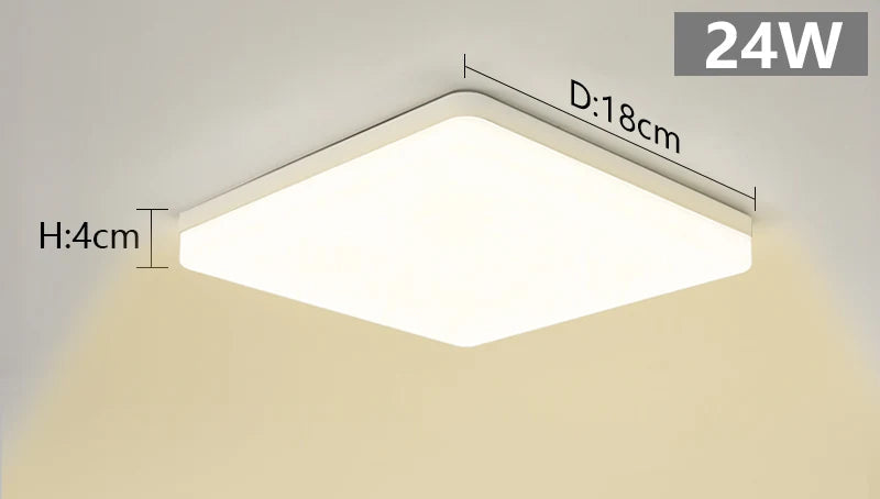 Plafon LED Quadrado de Teto Sobrepor Bivolt 18W a 48W Tricolor para Sala, Quarto e Cozinha