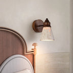 Arandela de Parede em Pedra Travertino Natural e Madeira E27 Bivolt para Quarto e Sala