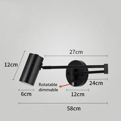 Arandela de Parede Articulada em Metal Bivolt para Cabeceira de Quarto e Leitura