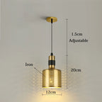 Pendente de Teto em Metal E27 Bivolt Estilo Industrial Nórdico para Cabeceira de Quarto