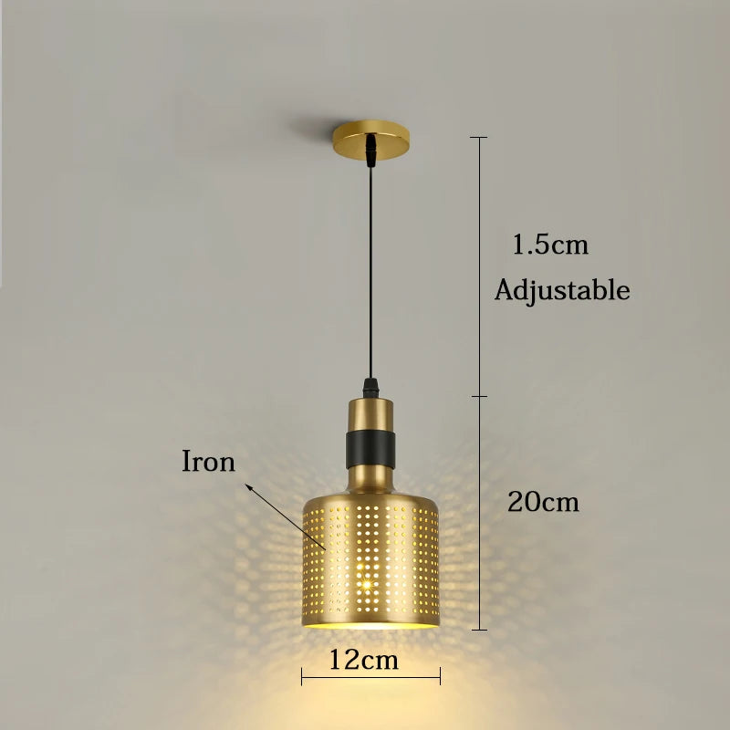 Pendente de Teto em Metal E27 Bivolt Estilo Industrial Nórdico para Cabeceira de Quarto