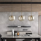Pendente de Teto em Vidro e Metal E27 Bivolt Estilo Loft Industrial para Sala e Cozinha