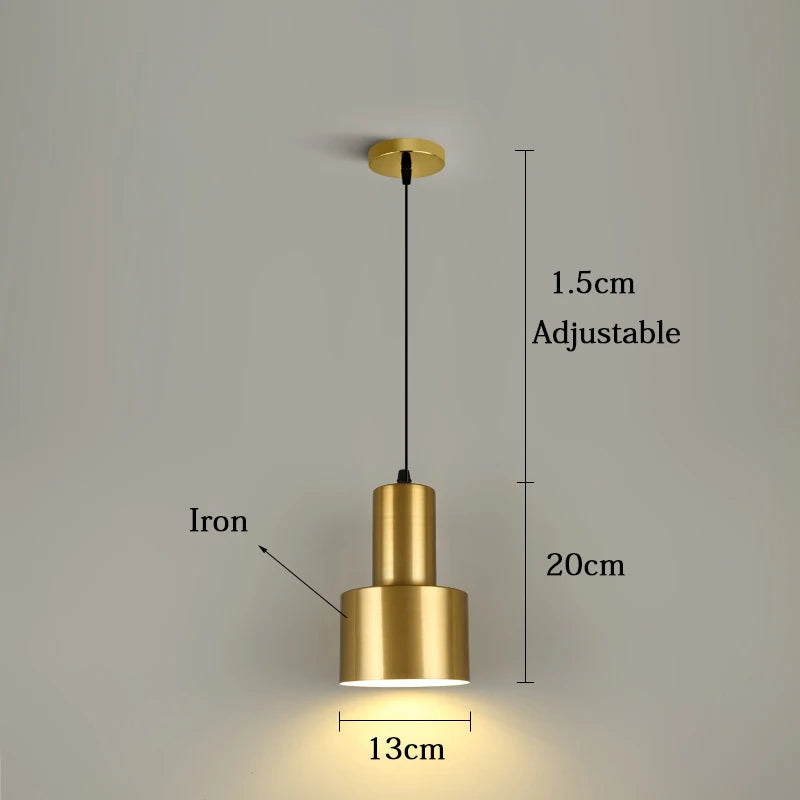 Pendente de Teto em Metal E27 Bivolt Estilo Industrial Nórdico para Cabeceira de Quarto