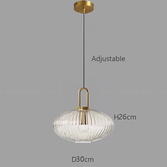 Pendente de Teto em Vidro Trabalhado e Ferro E27 Bivolt Estilo Japonês para Sala de Jantar e Quarto