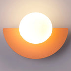 Arandela de Parede Semicircular em Metal com Globo G9 Bivolt Colorida para Quarto e Sala