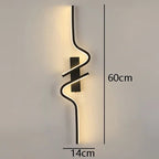 Arandela de Parede Linear Curva em Alumínio LED Integrado Dimerizável Bivolt 60cm ou 80cm para Sala e Quarto