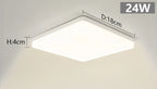 Plafon LED Quadrado de Teto Sobrepor Bivolt 18W a 48W Tricolor para Sala, Quarto e Cozinha