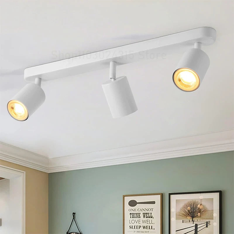 Trilho Spot LED GU10 de Sobrepor Direcionável Bivolt para Sala, Cozinha e Escritório