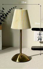 Luminária de Mesa LED Recarregável em Metal Portátil Tricolor Decorativa para Quarto e Sala
