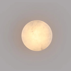 Arandela de Parede Circular em Mármore Natural e Cobre LED Bivolt Nórdica para Quarto e Sala