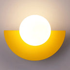 Arandela de Parede Semicircular em Metal com Globo G9 Bivolt Colorida para Quarto e Sala