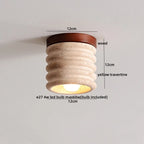 Plafon de Teto em Travertino Natural e Madeira E27 Bivolt Arquitetônico para Sala e Quarto