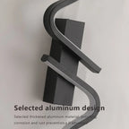 Arandela de Parede Linear Curva em Alumínio LED Integrado Dimerizável Bivolt 60cm ou 80cm para Sala e Quarto