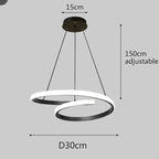 Pendente de Teto Duplo LED 32W a 48W Bivolt em Alumínio e Acrílico Minimalista para Sala e Escritório