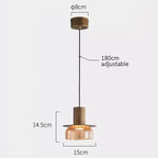 Pendente de Teto em Vidro Craquelado e Metal E27 Bivolt Estilo Retrô para Sala de Jantar e Quarto