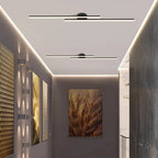 Luminária de Teto Linear em Alumínio LED Integrado 220V Sobreposta para Sala e Escritório