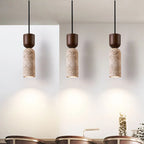 Pendente de Teto em Pedra Travertino Natural E27 Bivolt Estilo Japonês para Quarto e Sala de Jantar
