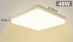 Plafon LED Quadrado de Teto Sobrepor Bivolt 18W a 48W Tricolor para Sala, Quarto e Cozinha