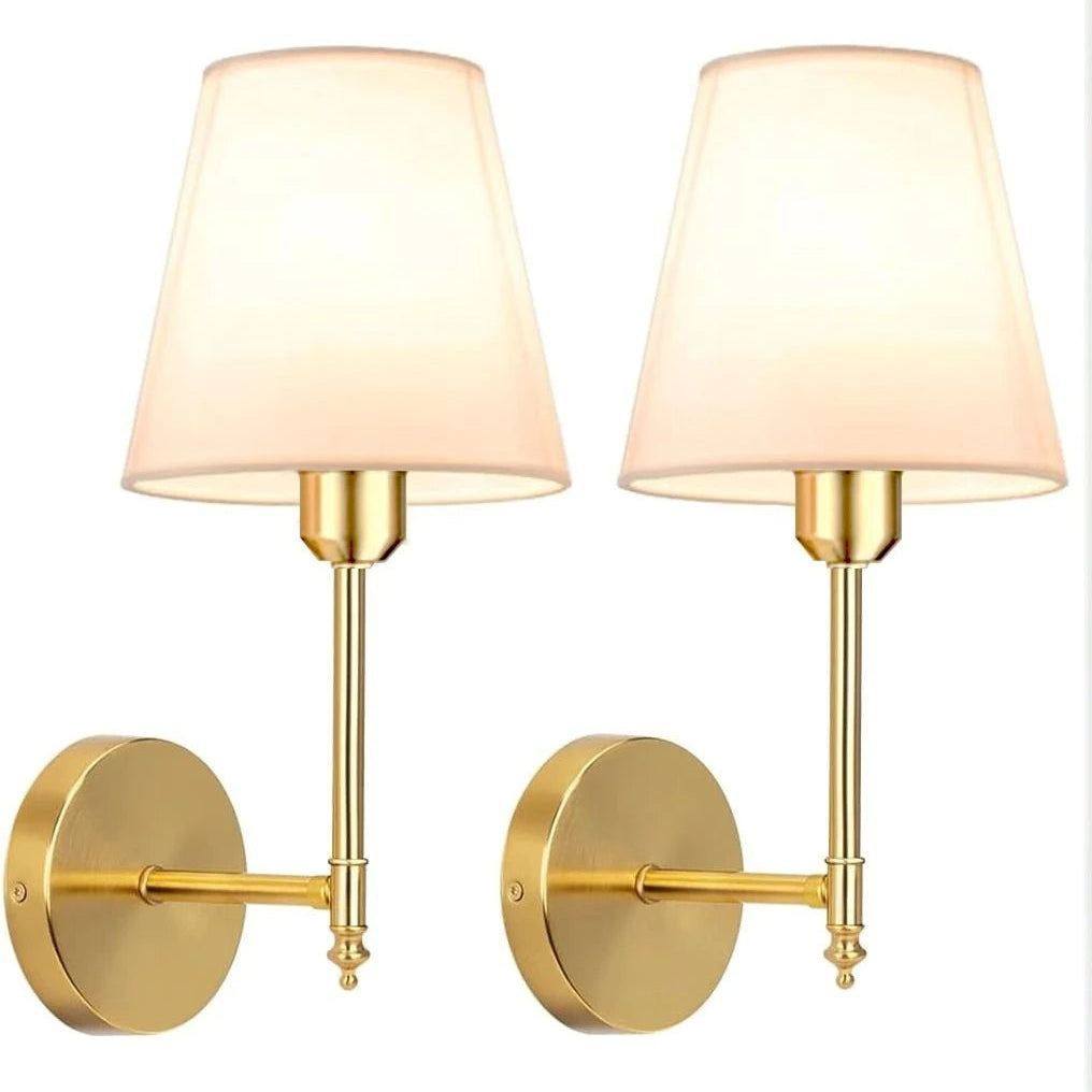 Arandela de Parede Recarregável em Metal com Cúpula de Tecido LED RGB Dimerizável com Controle Remoto para Quarto e Sala