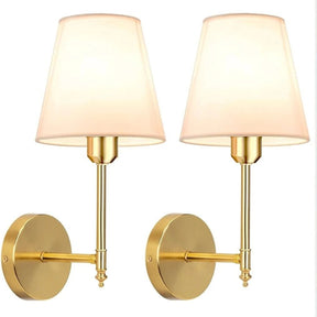 Arandela de Parede Recarregável em Metal com Cúpula de Tecido LED RGB Dimerizável com Controle Remoto para Quarto e Sala