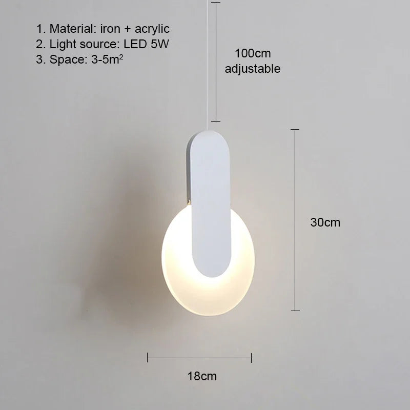 Pendente de Teto em Metal com Globo LED Bivolt Design Minimalista para Quarto e Sala de Jantar