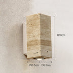 Arandela de Parede em Pedra Travertino e Madeira Bivolt Wabi-Sabi Bidirecional para Quarto e Sala