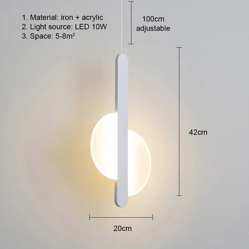 Pendente de Teto em Metal com Globo LED Bivolt Design Minimalista para Quarto e Sala de Jantar