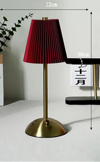 Luminária de Mesa LED Recarregável em Metal Portátil Tricolor Decorativa para Quarto e Sala