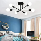 Lustre de Teto em Metal 6 Braços E27 Bivolt 70cm para Sala de Estar e Jantar