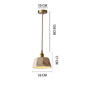 Pendente de Teto em Cerâmica Artesanal Pintada à Mão E27 Bivolt Estilo Retrô Francês para Sala de Jantar e Quarto