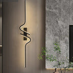 Arandela de Parede Linear Curva em Alumínio LED Integrado Dimerizável Bivolt 60cm ou 80cm para Sala e Quarto
