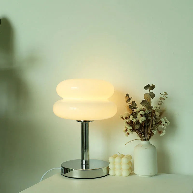 Abajur de Mesa em Vidro Colorido e Ferro E27 12W Bivolt 28cm para Quarto e Sala