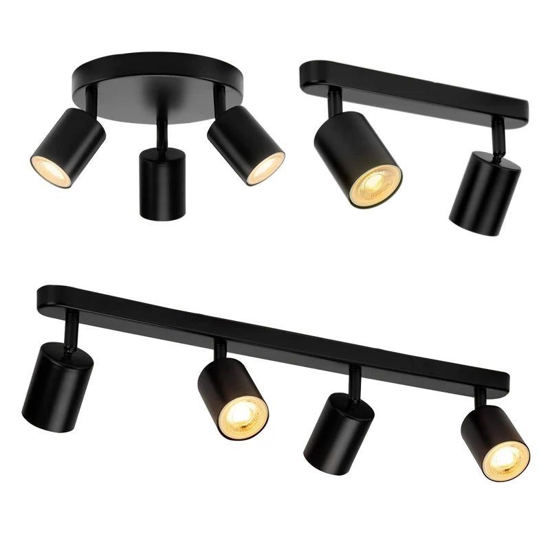 Trilho Spot LED GU10 de Sobrepor – Luminária de Teto Direcionável