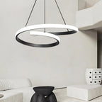 Pendente de Teto Duplo LED 32W a 48W Bivolt em Alumínio e Acrílico Minimalista para Sala e Escritório