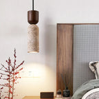 Pendente de Teto em Pedra Travertino Natural E27 Bivolt Estilo Japonês para Quarto e Sala de Jantar