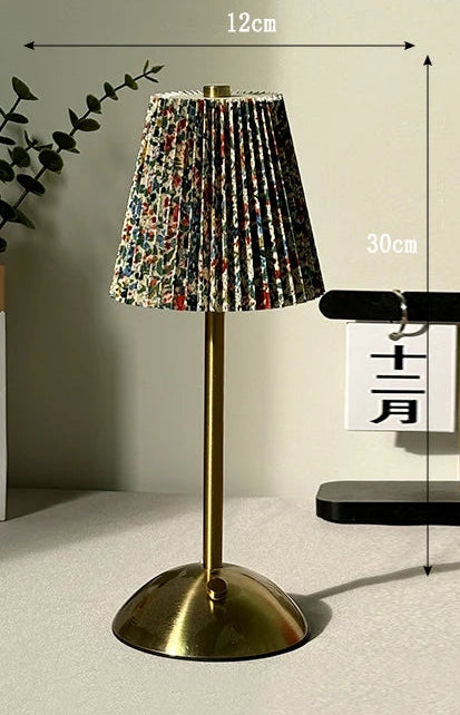 Luminária de Mesa LED Recarregável em Metal Portátil Tricolor Decorativa para Quarto e Sala