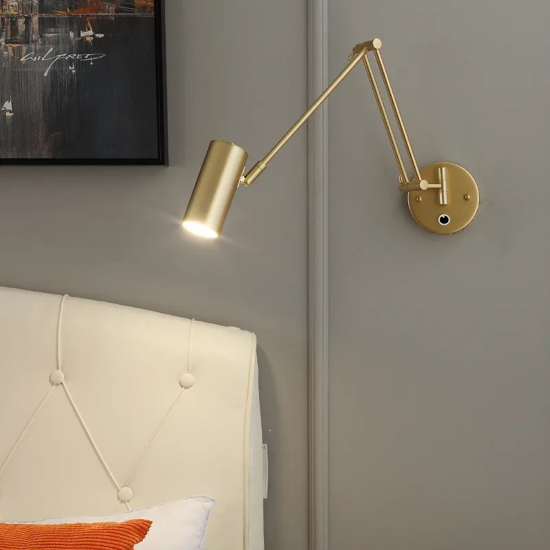 Arandela de Parede Articulada em Metal Bivolt para Cabeceira de Quarto e Leitura