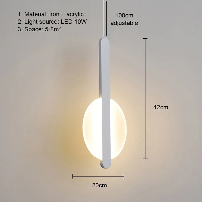 Pendente de Teto em Metal com Globo LED Bivolt Design Minimalista para Quarto e Sala de Jantar