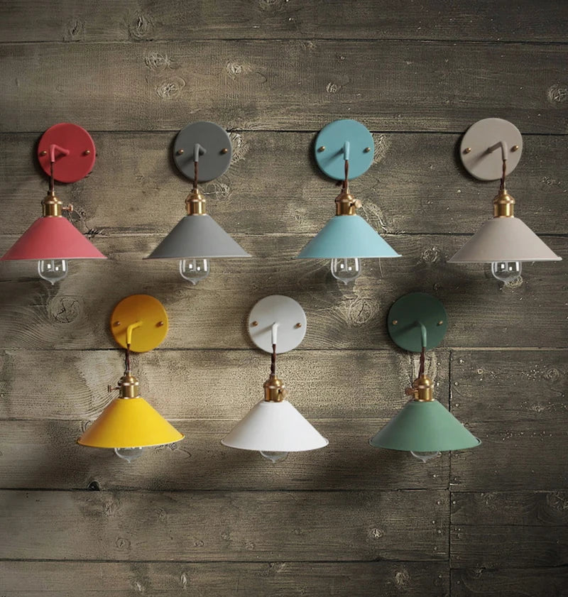 Arandela de Parede em Metal Art Deco E27 Bivolt com LED Incluso para Quarto e Sala de Estar